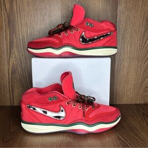 Nike Air Zoom GT Hustle 2 Christmas Basketball Shoes Red Green Size 10